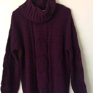 NWT purple chenille cowl neck sweater